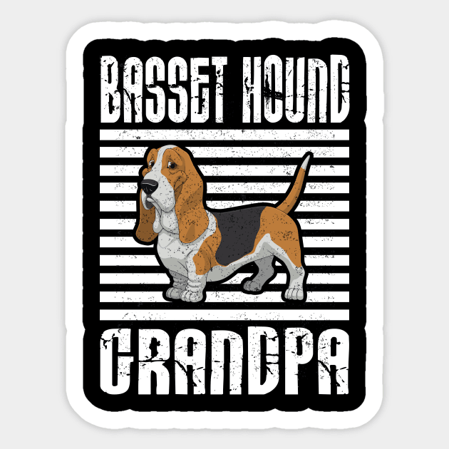 Basset Hound Grandpa Proud Dogs Sticker by aaltadel